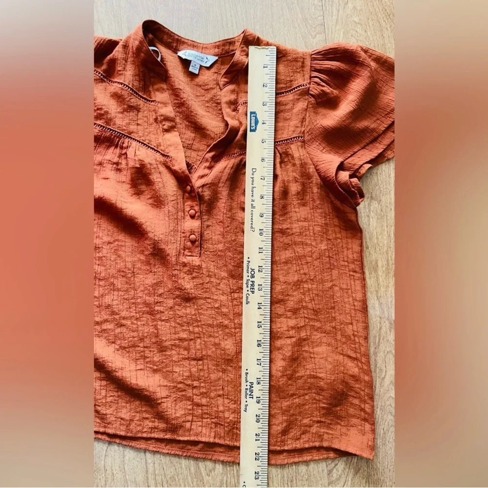 Nanette Lepore Burnt Orange Blouse with Button Detail GUC - Picture 3 of 6